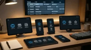 External IPTV media devices including Android TV box and Firestick for streaming live TV